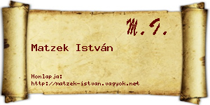 Matzek István névjegykártya