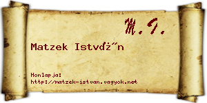Matzek István névjegykártya