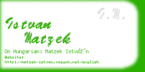 istvan matzek business card